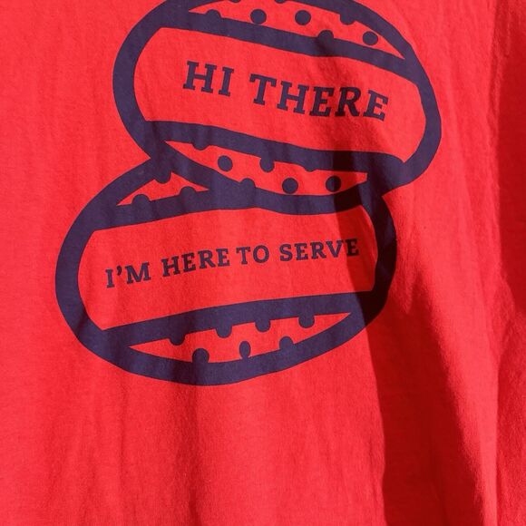 Chic Fil A I’m Here To Serve Catering T Shirt Red Branson Adult No Tag (Medium?) - Picture 2 of 8